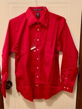Devon & Jones Med Men’s Dress Shirt RED NWOT